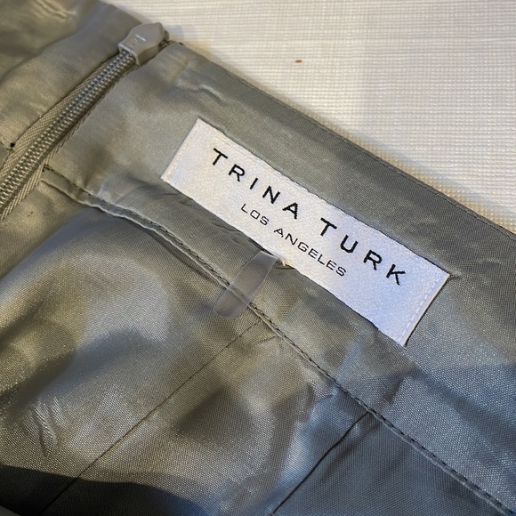 Trina Turks Los Angeles Pencil straight Skirt . Gray splatter print size Small - Picture 5 of 12